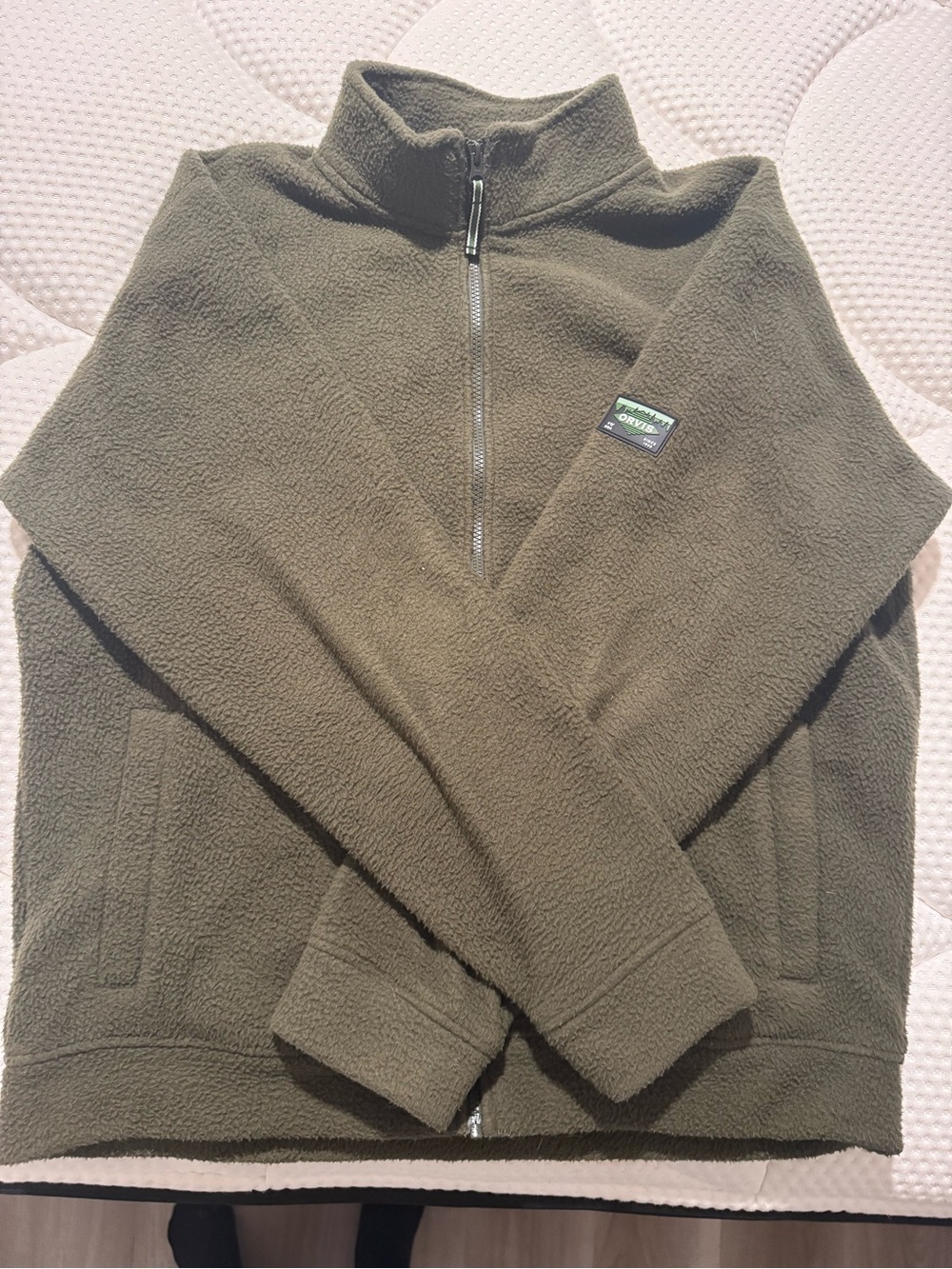 Olive fleece jacket from Orvis